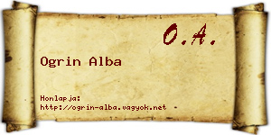 Ogrin Alba névjegykártya